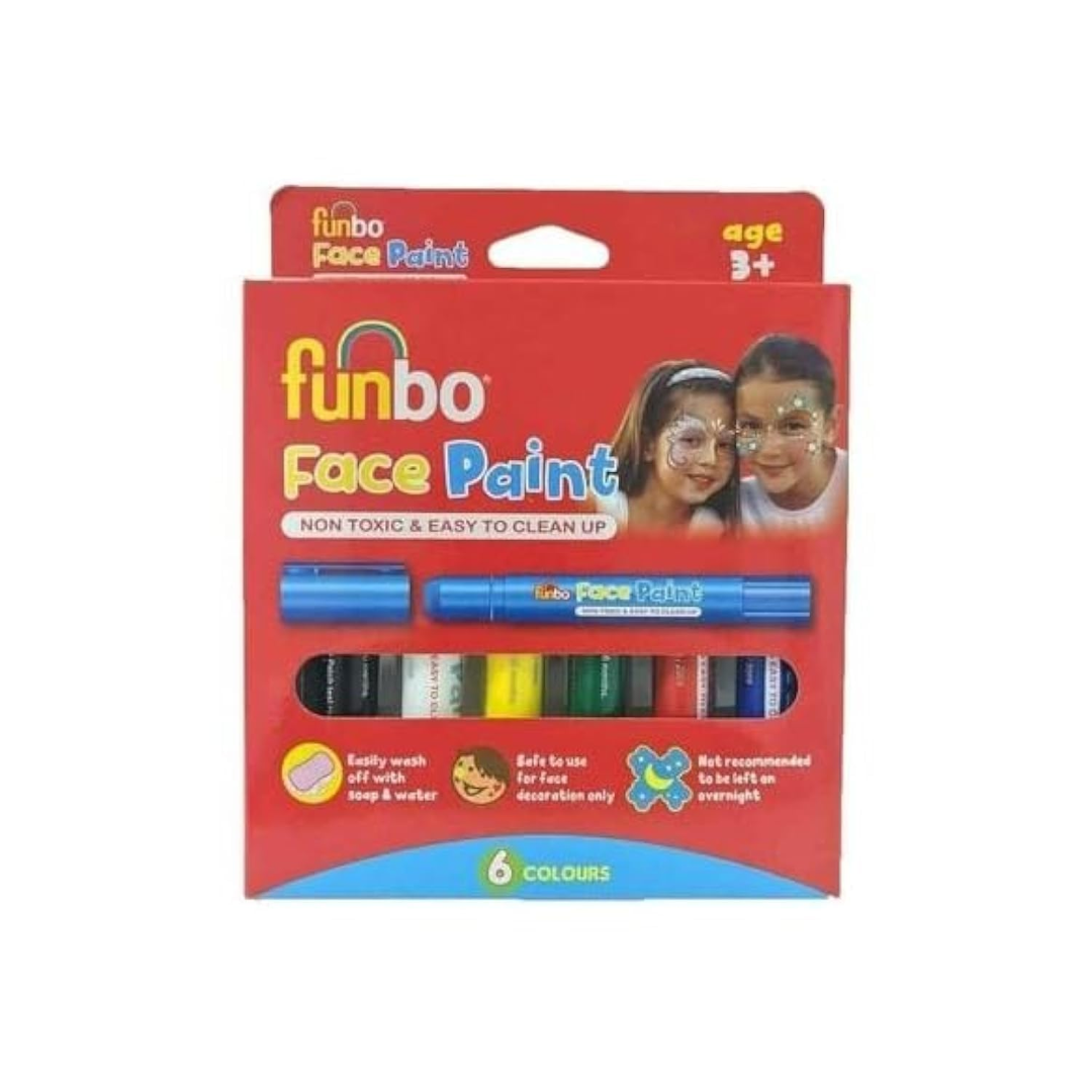 Funbo Face Paint Sticks 6g PK = 6 Neon col FO-FPS-06N